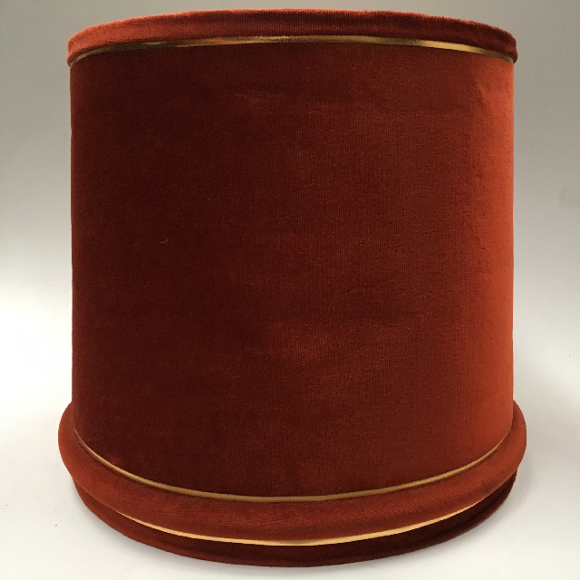 LAMPSHADE, 1960s 70s (Large) Rust Velvet Wide